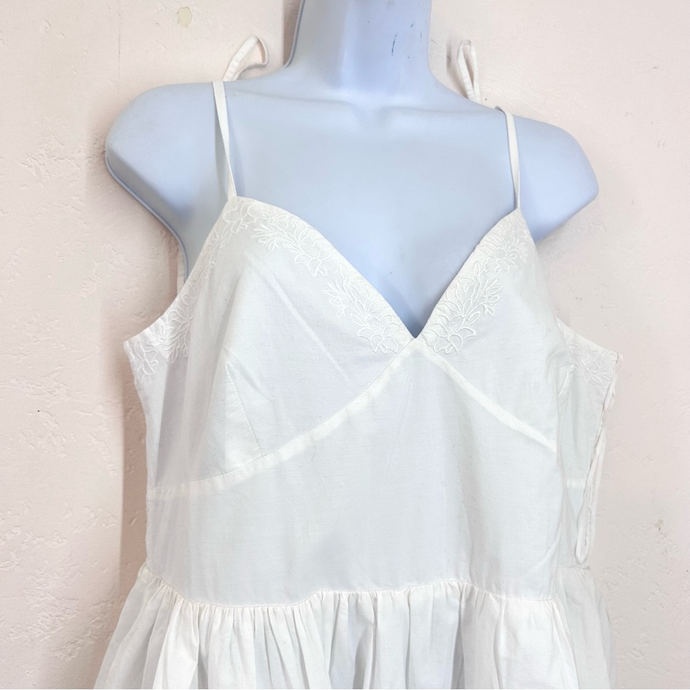 Express White Eyelet Lace Tie Strap Cotton Long Midi Dress Size L NWT - Picture 4 of 13